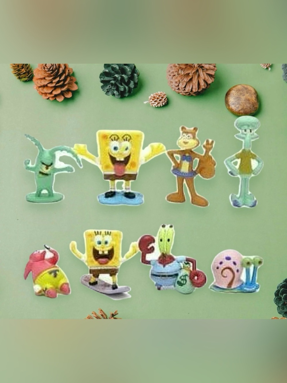 Nickelodeon SpongeBob SquarePants cake ToppersYellow Green Brown Playset Figures